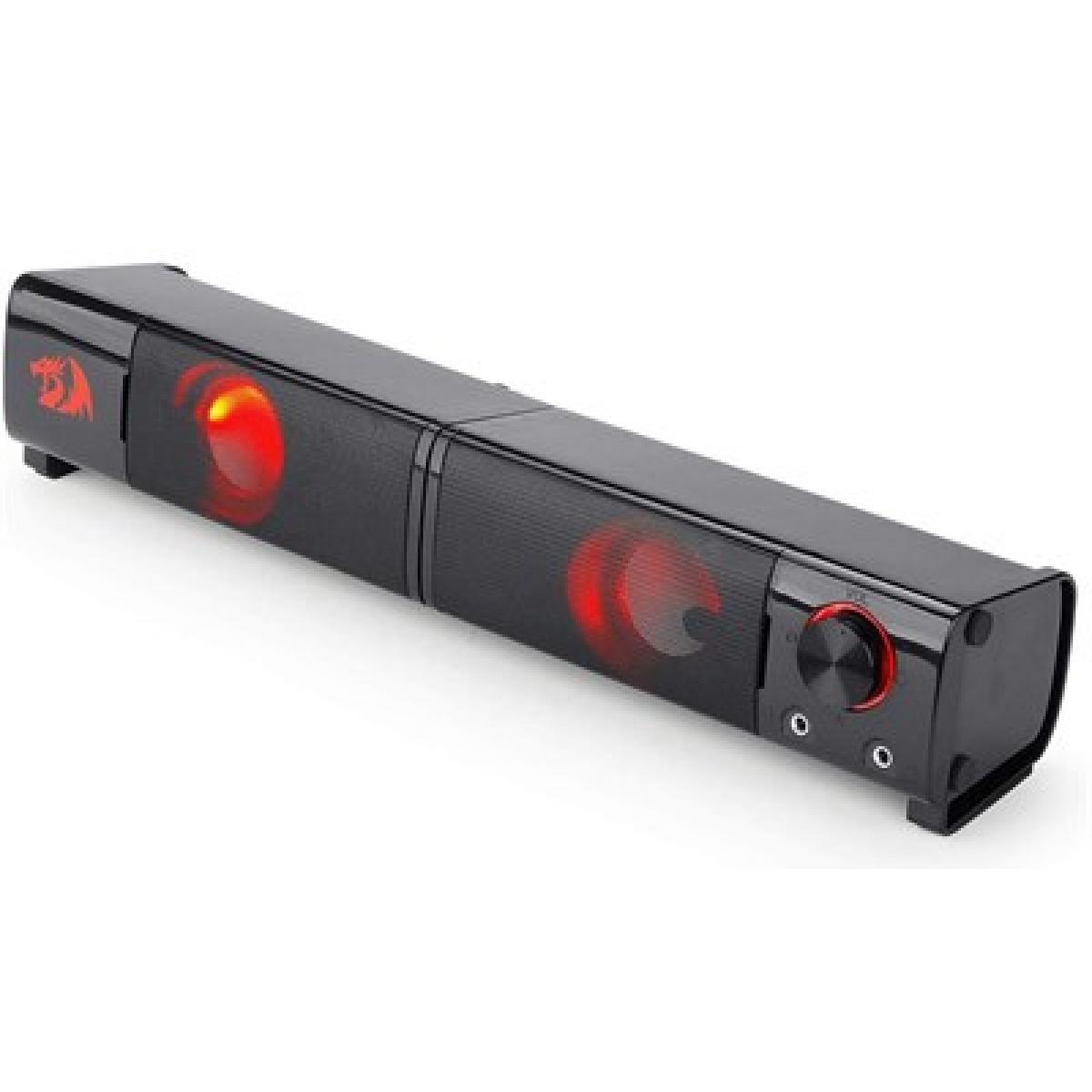 Redragon Orpheus GS550 PC Gaming Speakers 2.0 Channel Stereo Sound Bar Quality Bass and Decent Red Backlit USB Powered w/ 3.5mm Cable
