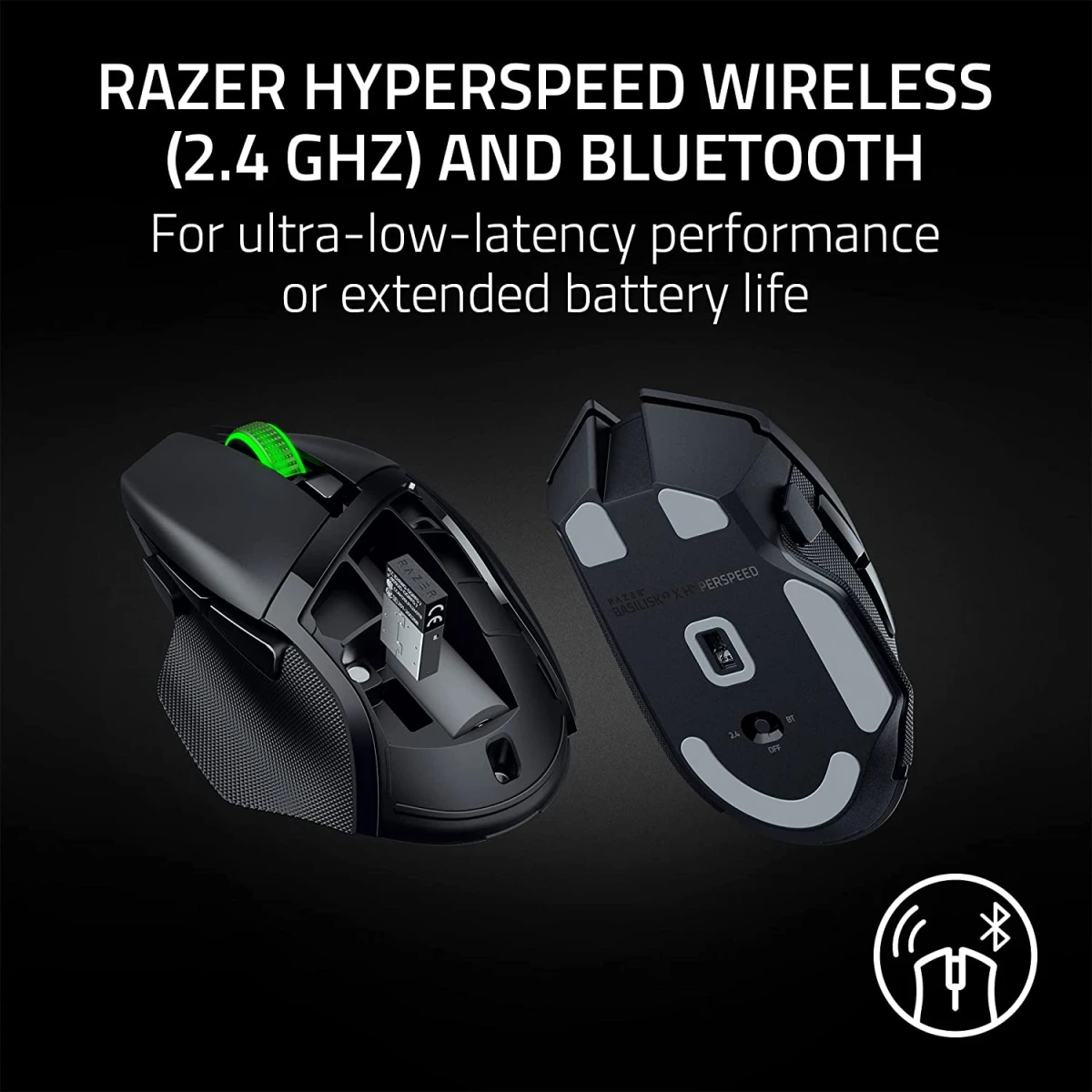 Razer Basilisk V3 X Wireless HyperSpeed 5G Advanced 18K Optical Sensor Customizable Wireless Iconic Ergonomic Form with 9 Customisable Controls Chroma