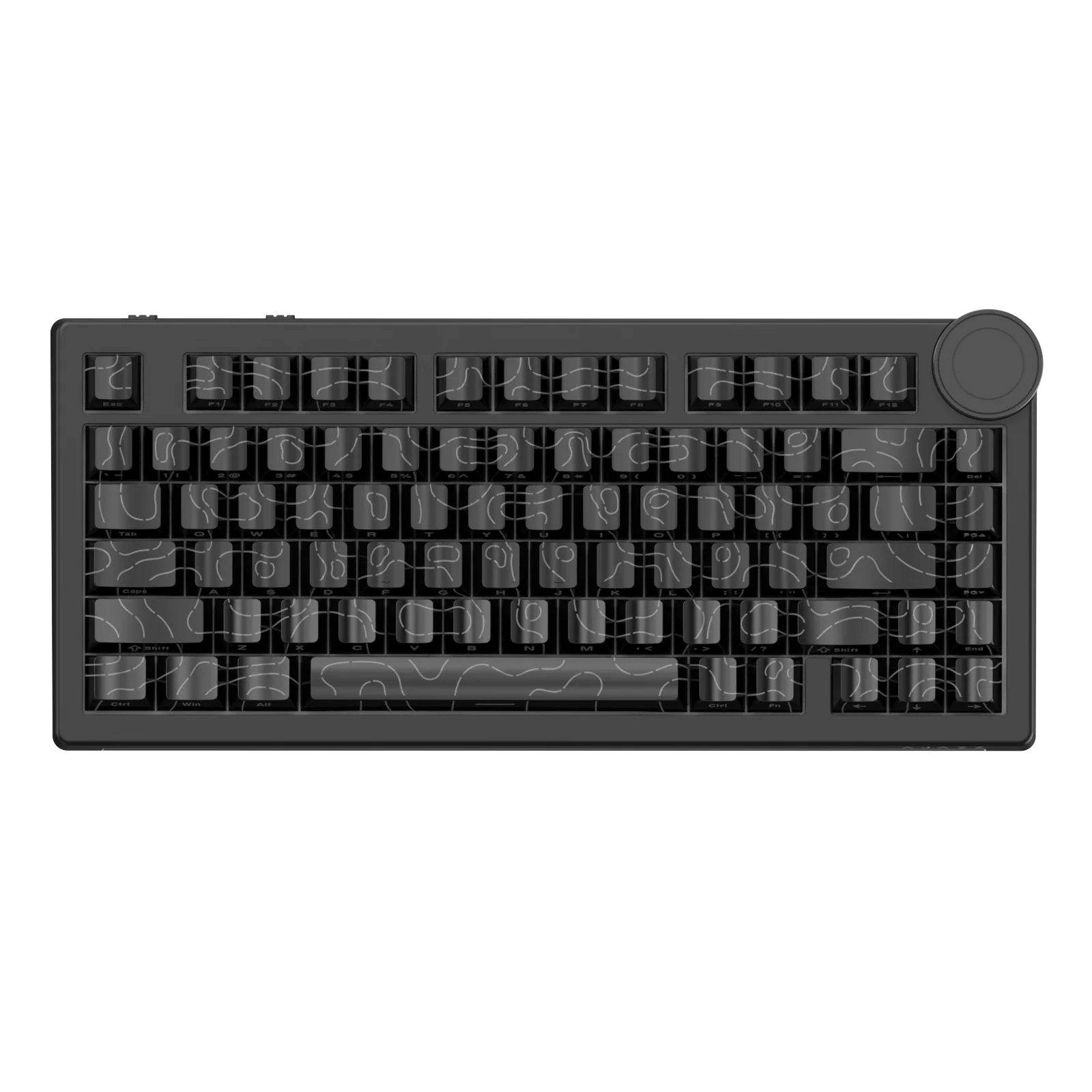 AJAZZ AK820V2 75% Hot-Swappable Gasket-Mounted 3-Mode Wired, 2.4GHz Wireless, BT Gaming Keyboard Black