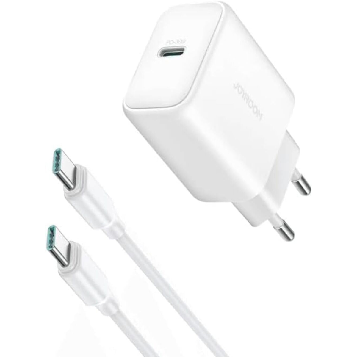 Joyroom JR-TCF24 Charger 30W PD Fast Charging USB Type C- Compatible with iPhone, Samsung, Huawei, and USB-C devices - White