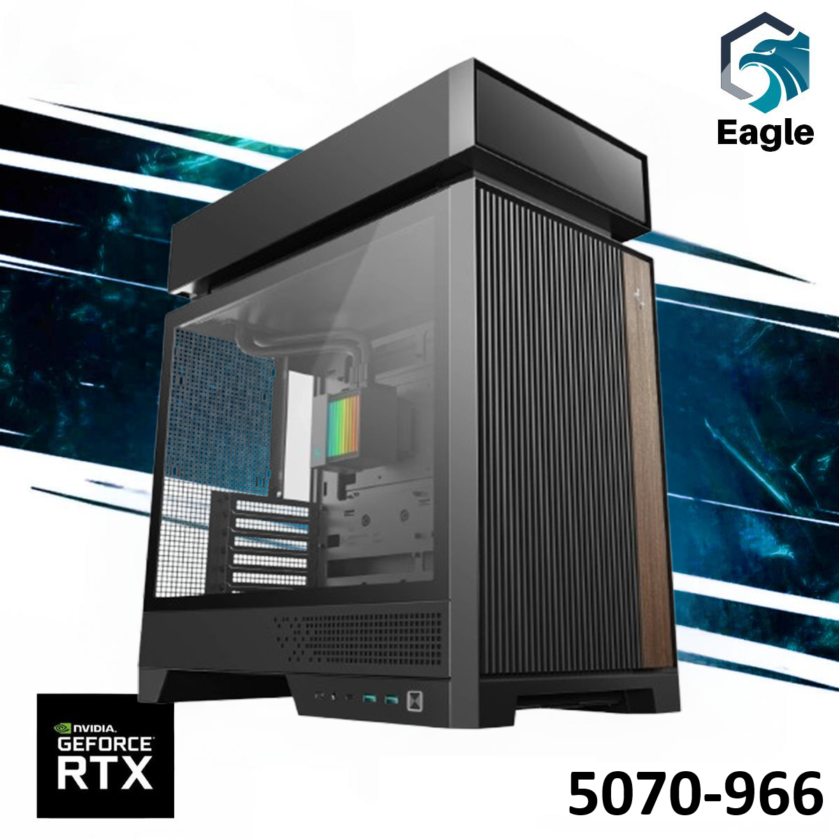 EC Power 5070TI-966-Gaming PC Ryzen™ 9 9950X3D  16-Core/ Nvidia RTX 5070 TI 16GB DDR7 & Liquid Cooler