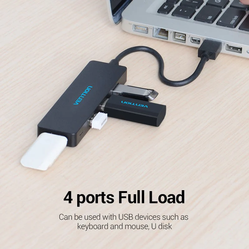 Vention 4 Ports USB3.0 HUB 0.15M Black