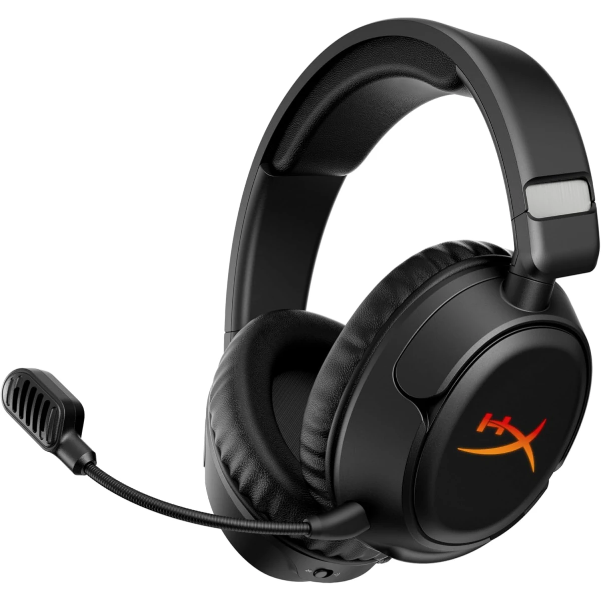 HyperX Cloud Flight 2 – Wireless Gaming Headset, Customizable RGB Lighting with Removable Earcup Plates, up to 100 Hours of Battery Life, 2.4GHz & Bluetooth, Multi-Platform Compatibility - Black
