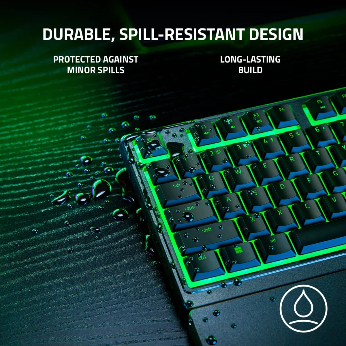 Razer Ornata V3 X Gaming Low-Profile Keys Silent Membrane Switches Spill Resistant Chroma RGB Lighting Ergonomic Wrist Rest - Black
