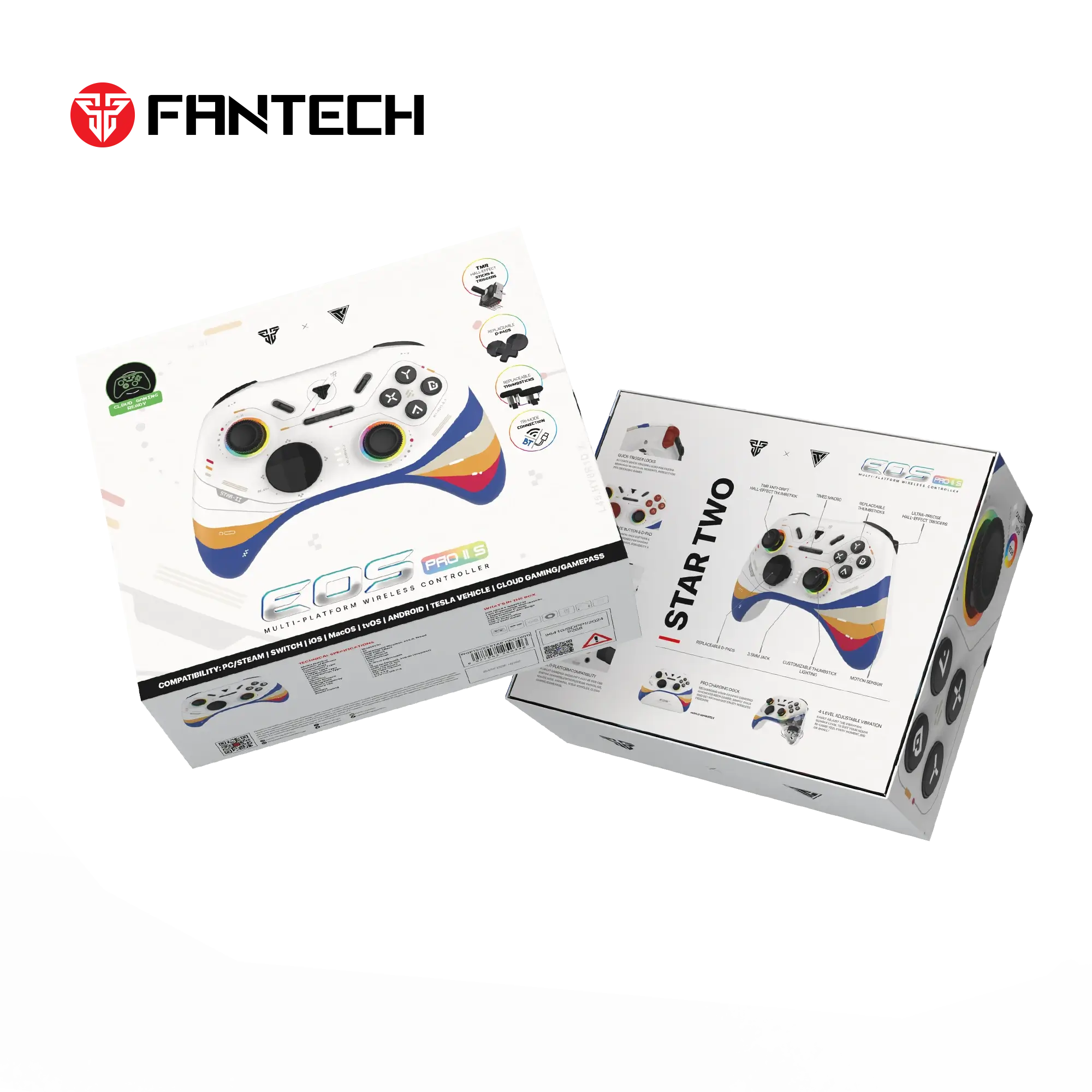 FANTECH EOS PRO II S WGP15V2S MECHANICAL BUTTONS WIRELESS GAMEPAD - Star Two White