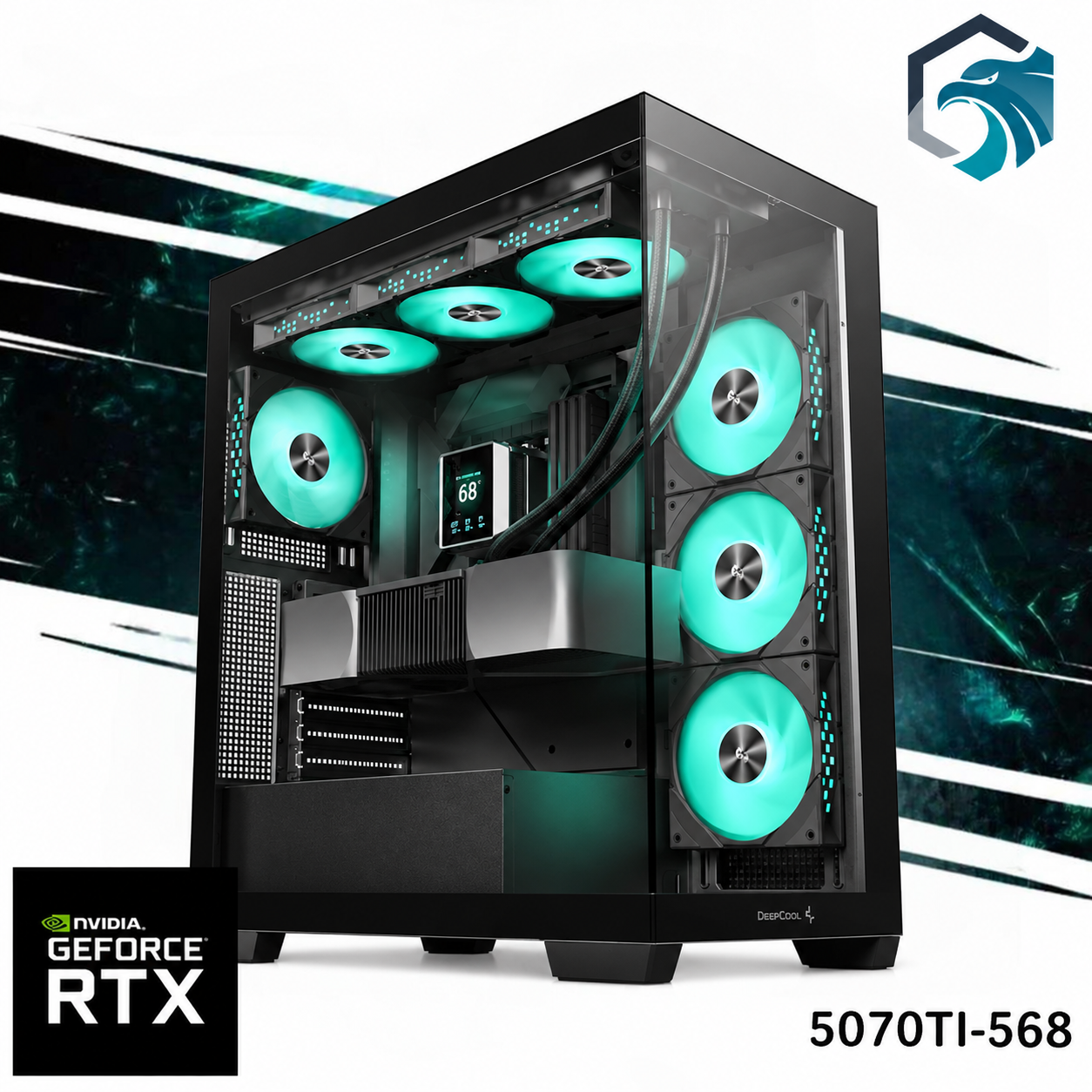 EC Power 5070TI-568 Gaming PC NEW 9Gen RYZEN 9 9900X 12-Core 4.4GHz/ NEW Nvidia RTX 5070 TI 16GB & Liquid Cooler