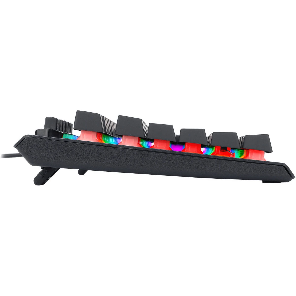 Redragon K513 RGB Membrane Gaming Keyboard, Standard 104 Keys Linear Mechanical-Feel Keyboard w/ 5 Extra On-Board Macro G Keys, Dedicated Media Control, Solid Metal Top Case - Black