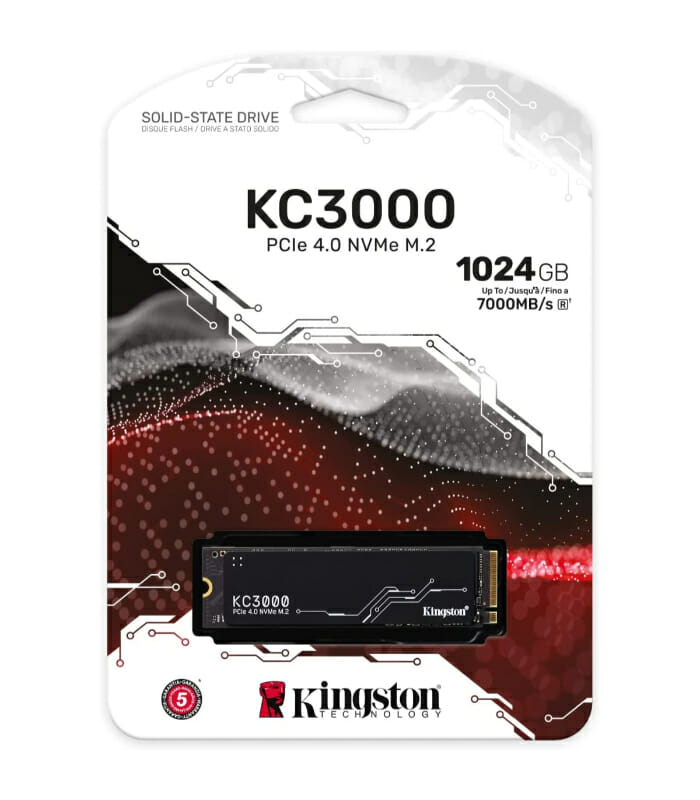 Kingston KC3000 1TB PCIe 4.0 NVMe M.2 SSD up to 7,000MB/s