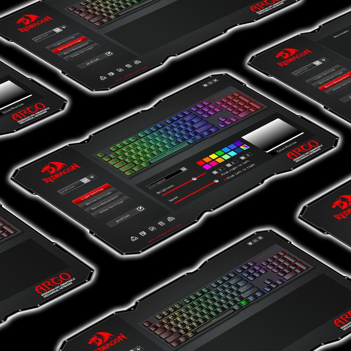 Redragon K670 RGB Backlit Gaming Keyboard, 104 Keys Hot-Swap Mechanical Keyboard, Upgraded Socket, Quiet Linear Red Switch