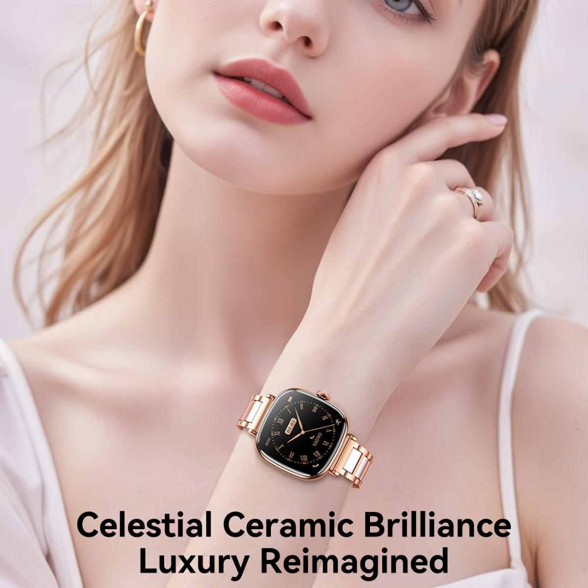 JOYROOM Starlight Series JR-FS1 Smart Watch Bluetooth-Compatible Ceramic Watch (Answer/Make Call)