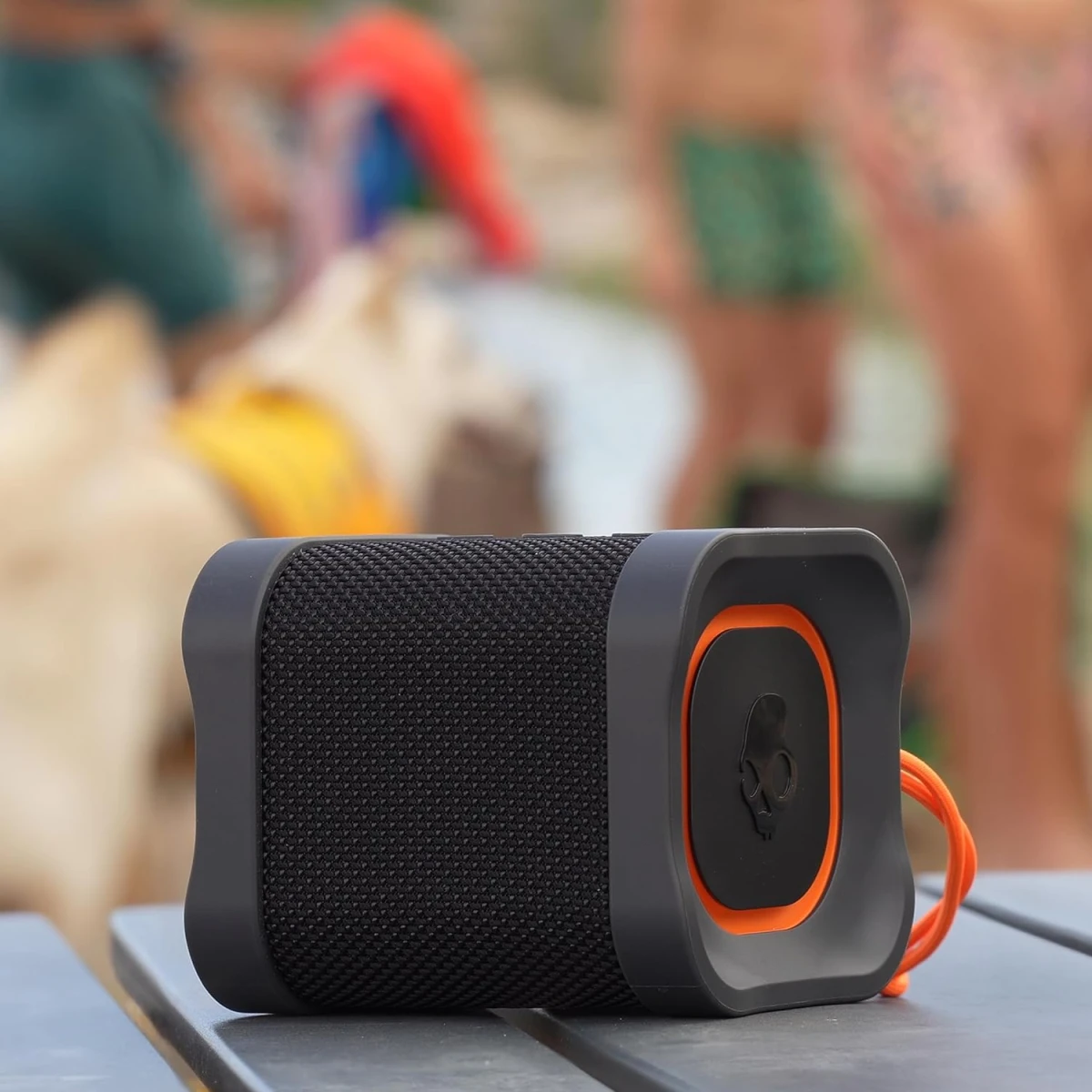 Skullcandy Terrain Mini Wireless Bluetooth Speaker - IPX7 Waterproof Portable with Dual Custom Passive Radiators, 14 Hour Battery, Nylon Wrist Wrap, & True Stereo - Black