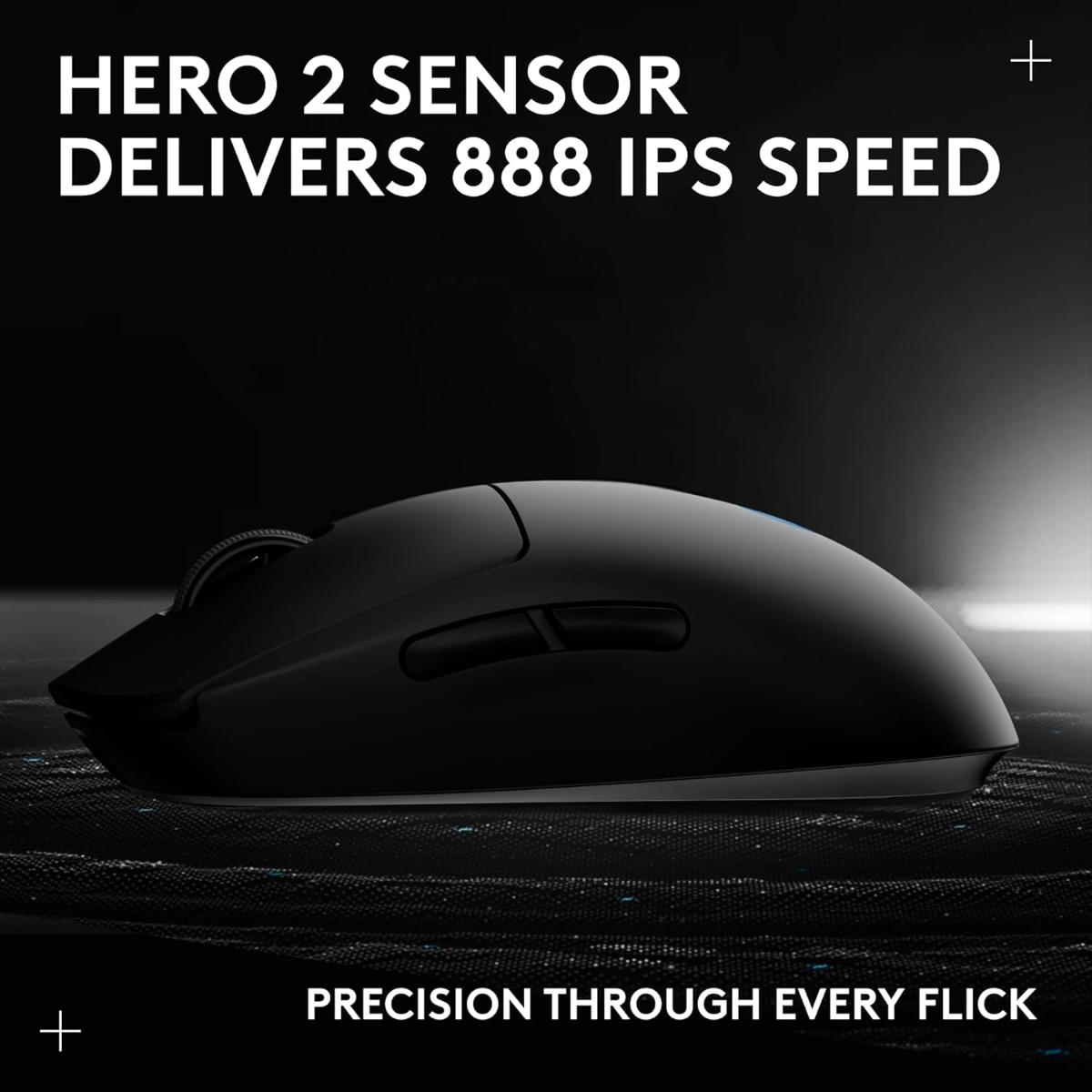 Logitech G PRO 2 Lightspeed Wireless Gaming Mouse, Right- or Left-Handed Mouse with up to 4 Customizable and Switchable Magnetic Side Buttons, 32K DPI Sensor, USB-C Charging, for PC/Mac - Black