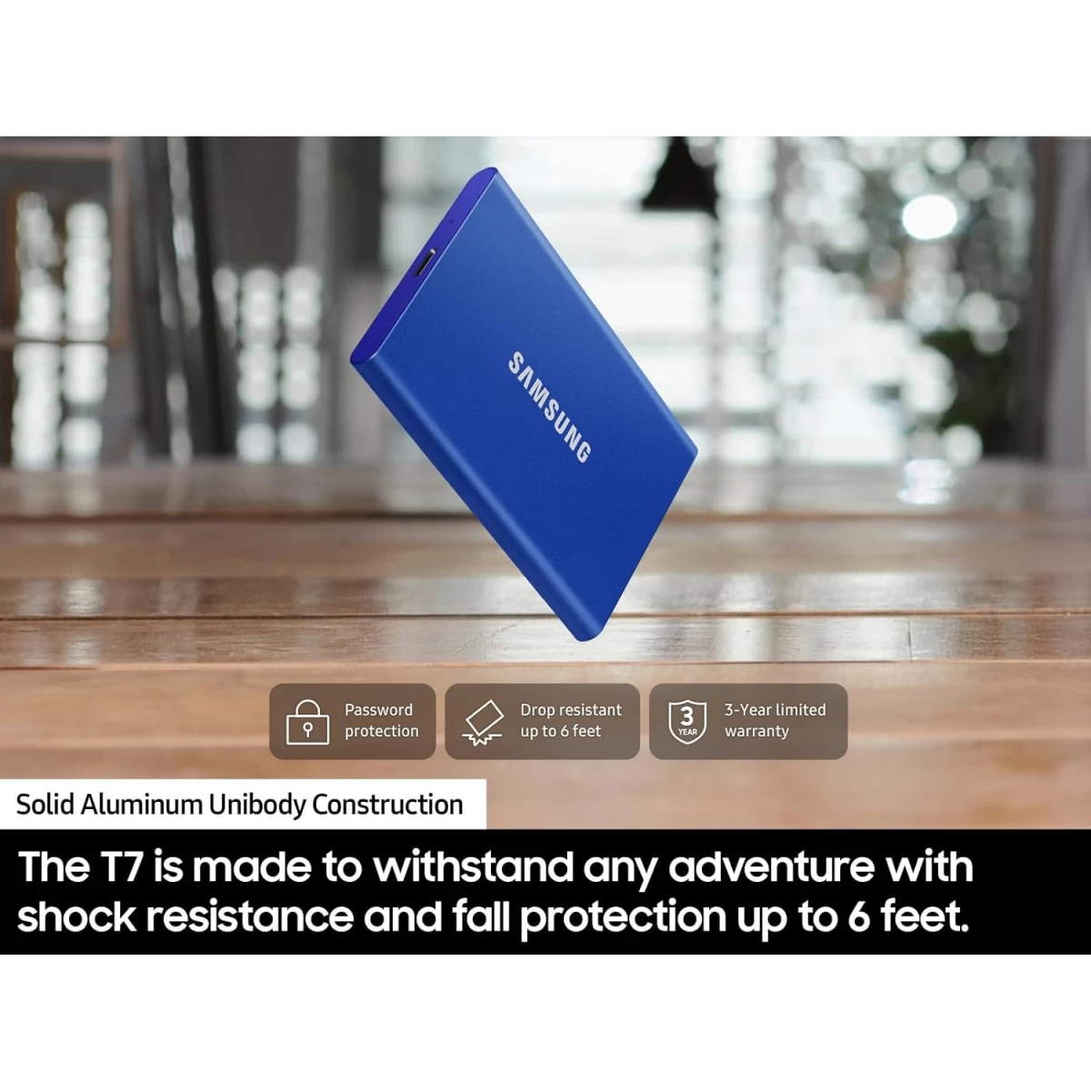 SAMSUNG T7 Portable SSD 1TB External SSD Speeds Up to 1,050MB/s USB 3.2 Gen 2 For Gaming, Students, Professionals - Gray
