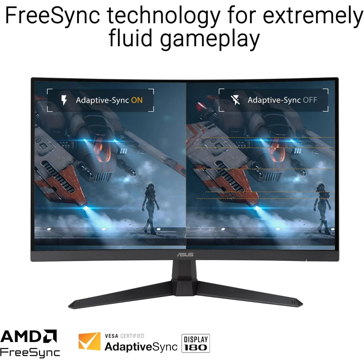 Asus TUF VG27VQ3B 27" Curved 1500R Full HD 180Hz 1ms DCI-P3: 90% FreeSync Shadow Boost Enhances w/ Speaker - Black