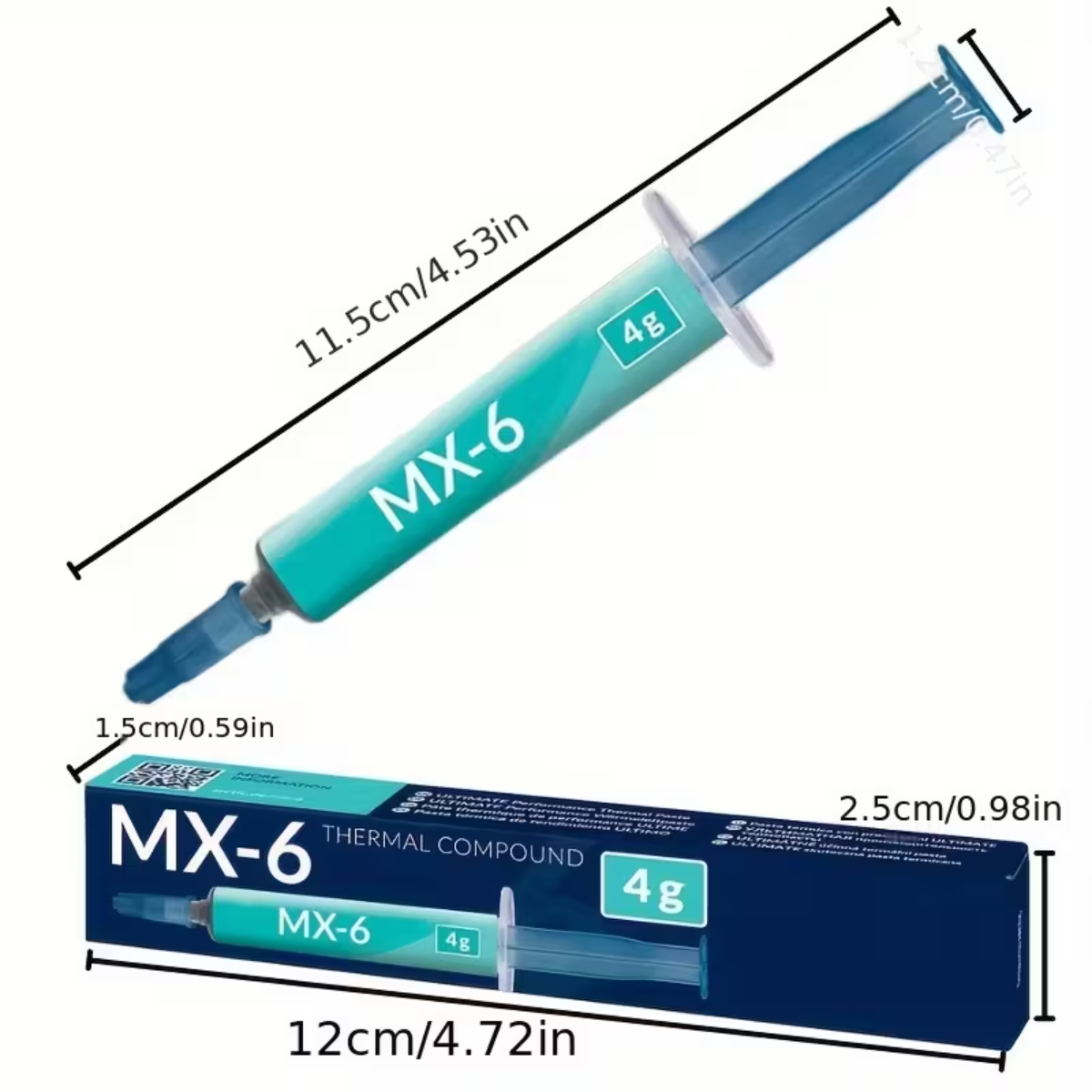 ARCTIC MX-6 (4G) - Ultimate Performance Thermal Paste for CPU, Consoles, Graphics Cards, laptops, Very high Thermal Conductivity, Long Durability, Non-Conductive hover