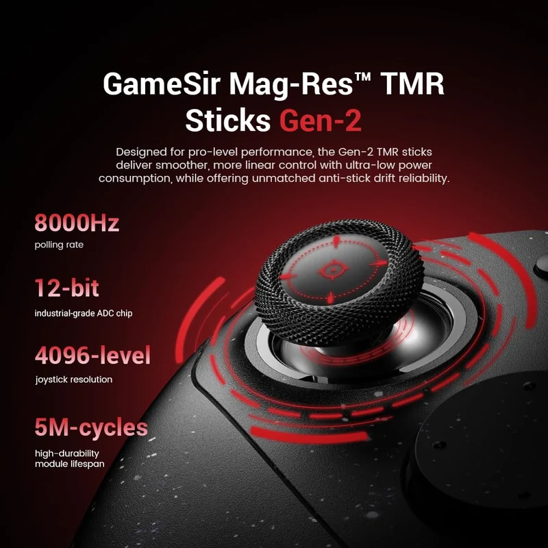 GameSir G7 Pro 8K PC Wireless Gaming Controller,Gen 2 TMR Sticks,Windows | Hall Effect Triggers, 4 Programmable Buttons, Charging Dock, Esports Controller for FPS & Competitive Gaming-Royal2 Edition - alternate view