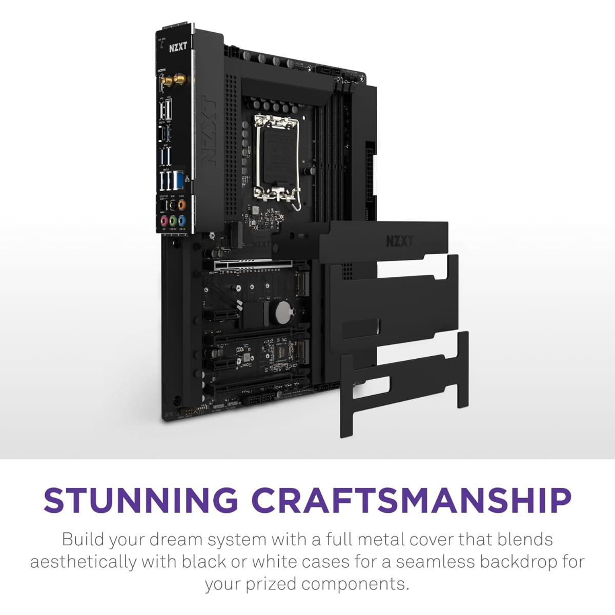 NZXT N7 Z790 Motherboard - N7-Z79XT-B1 - Intel Z790 chipset (Supports 12th, 13th, 14th Gen CPUs) - ATX Gaming Motherboard - Integrated I/O Shield - WiFi 6E connectivity - Bluetooth - Black