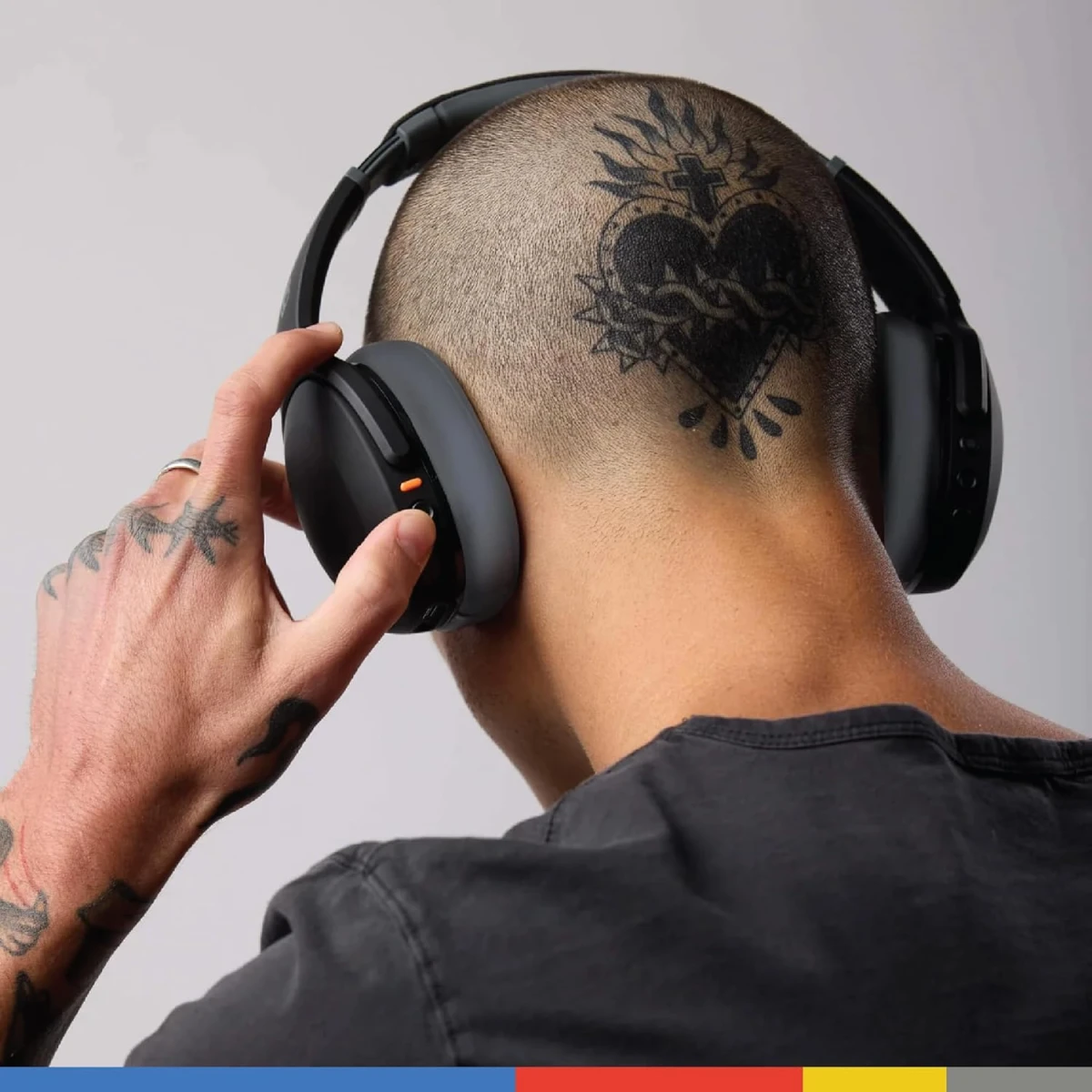 Skullcandy Crusher Evo Wireless Bluetooth Headphones with Multi-Sensory Bass and Charging Cable, Noise Isolating Over-Ear Fit, Up to 40 Hours Battery, Microphone for iPhone Android - Black