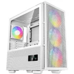 Deepcool CH560 Digital Mid Tower High Air Flow w/ 3x140mm + 1x120mm ARGB Fans Real-time Dual Status Digital Display - White