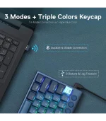 Redragon K632 Blue PRO 60% 3-Mode Connection RGB Mechanical Ultra-Thin Low Profile w/No-Lag Connection Dedicated Media Control - Red Switch - Image 6