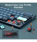 Redragon K632 Blue PRO 60% 3-Mode Connection RGB Mechanical Ultra-Thin Low Profile w/No-Lag Connection Dedicated Media Control - Red Switch - Image 4