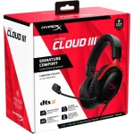 HyperX Cloud III Wired Angled 53mm Drivers DTS Memory Foam Durable Frame Ultra-Clear 10mm Mic USB-C & USB-A 3.5mm For PC, PS5, Xbox Series X|S - Red