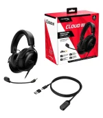 HyperX Cloud III Wired Angled 53mm Drivers DTS Memory Foam Durable Frame Ultra-Clear 10mm Mic USB-C & USB-A 3.5mm For PC, PS5, Xbox Series X|S - Black - Image 6