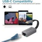 Promate GigaLink-C USB-C Adapter Premium Aluminium Alloy Full-Speed USB Type-C to 10/100/1000Mbps RJ45 Gigabit Ethernet - Image 6