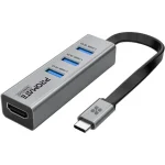 Promate MediaHub-C3 Aluminum USB-C to HDMI Adapter Ultra-Compact Type-C to 4K 30Hz HDMI Hub w/ 3 USB 3.0 Sync Charge 5Gbps Ports - Image 2