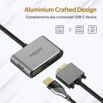 Promate MediaHub-C2 USB-C to VGA & HDMI Adapter Aluminium HDMI Converter 4K & 1080 VGA Dual Screen Display - Image 2
