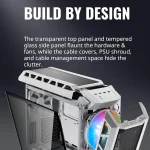 Cooler Master MasterCase H500P Mesh & Tempered Glass Side Panel ARGB Airflow - White - Image 3