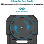 Promate ProCooler-1 2-In-1 Foldable Laptop & Smartphone Riser Stand with 360 Degree Rotatable Base Multi-Angle Adjustable Height & Anti-Slip Grip - Image 4