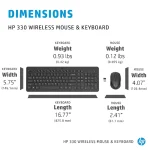 HP 330 Wireless Black Keyboard & Mouse Set 2.4GHz Wireless Connection 1600 DPI USB Receiver LED Indicators Arabic/English - Black - Image 4