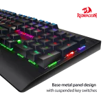 Redragon KALA K557 RGB Metal-Waterproof MECHANICAL - Blue Switch - Image 2