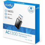 Cudy WU1300S AC1300 USB WiFi USB 3.0 Adapter for PC 5Ghz /2.4Ghz Compatible with Windows & mac