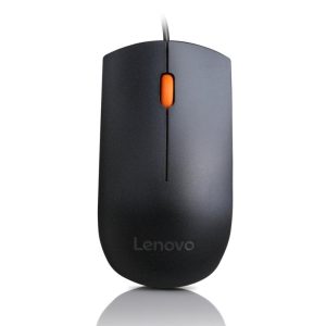Lenovo 300 Wired Plug & Play USB Mouse, High resolution 1600 DPI Optical Sensor, 3-button design with clickable scroll wheel, Ambidextrous, Ergonomic mouse for comfortable