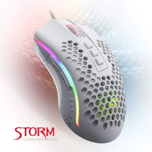 Redragon M808 Storm Lightweight RGB 85g Honeycomb Shell - White