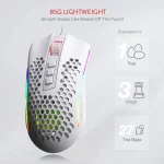 Redragon M808 Storm Lightweight RGB 85g Honeycomb Shell - White - Image 3