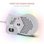 Redragon M808 Storm Lightweight RGB 85g Honeycomb Shell - White - Image 4