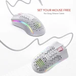 Redragon M808 Storm Lightweight RGB 85g Honeycomb Shell - White - Image 6