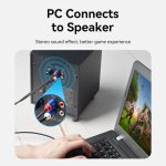 Vention Cotton Braided 3.5mm Male to 2RCA Male Audio Cable Blue Aluminum Alloy Type 1.5M - Image 4