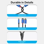 Vention Cotton Braided 3.5mm Male to 2RCA Male Audio Cable Blue Aluminum Alloy Type 1.5M - Image 10