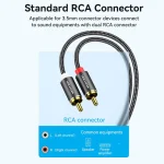 Vention Cotton Braided 3.5mm Male to 2RCA Male Audio Cable Blue Aluminum Alloy Type 1.5M - Image 17