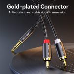 Vention Cotton Braided 3.5mm Male to 2RCA Male Audio Cable Blue Aluminum Alloy Type 1.5M - Image 21