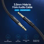 Vention Cotton Braided 3.5mm Male to Male Audio Cable 5M - Image 3