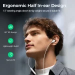 JOYROOM JR-EW01 Wired Series Half In-Ear Wired Earphones-White - Image 7
