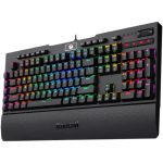Redragon K586 Brahma RGB Mechanical Gaming Keyboard with Brown Switches, 10 Dedicated Macro Keys, Convenient Media Control, and Detachable Wrist Rest