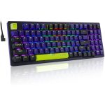 E-YOOSO Z-94 Mechanical Keyboard Rainbow Backlit, 94 Keys 90% Gaming Keyboards for Games and Office Work, Black (Red Switch)