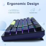 E-YOOSO Z-94 Mechanical Keyboard Rainbow Backlit, 94 Keys 90% Gaming Keyboards for Games and Office Work, Black (Blue Switch) - Image 6