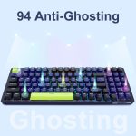 E-YOOSO Z-94 Mechanical Keyboard Rainbow Backlit, 94 Keys 90% Gaming Keyboards for Games and Office Work, Black (Blue Switch) - Image 2